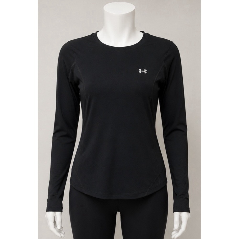 UNDER ARMOUR Women's Long Sleeve Black Shirt Pullover Size Small S Cute!
